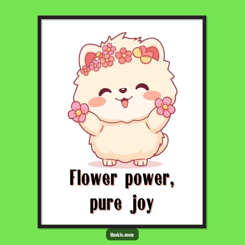 Free Printable Wall Art: Fluffy Flower Creature's Whimsical & Funny Invite