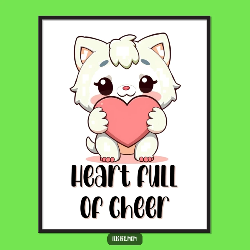 Funny Free Printable Heart Character Wall Art - Loving Downloadable Decor Gift