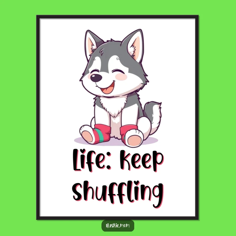 Funny Free Printable Wall Art: Husky Lady Sock Style Downloadable Decor