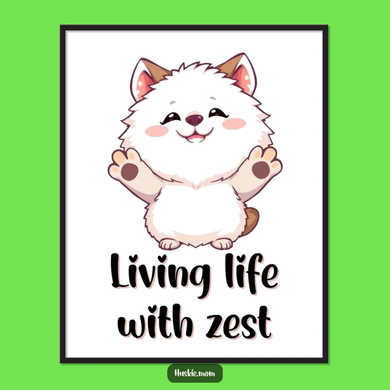 Free Printable Wall Art: Goofy Grin Fluffy Animal Joy - Downloadable Funny Decor