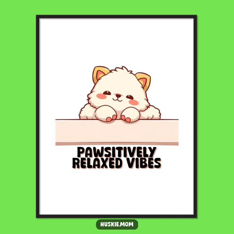 Chilled Fluffy Animal Lounging Art - Free Printable Relaxing Decor