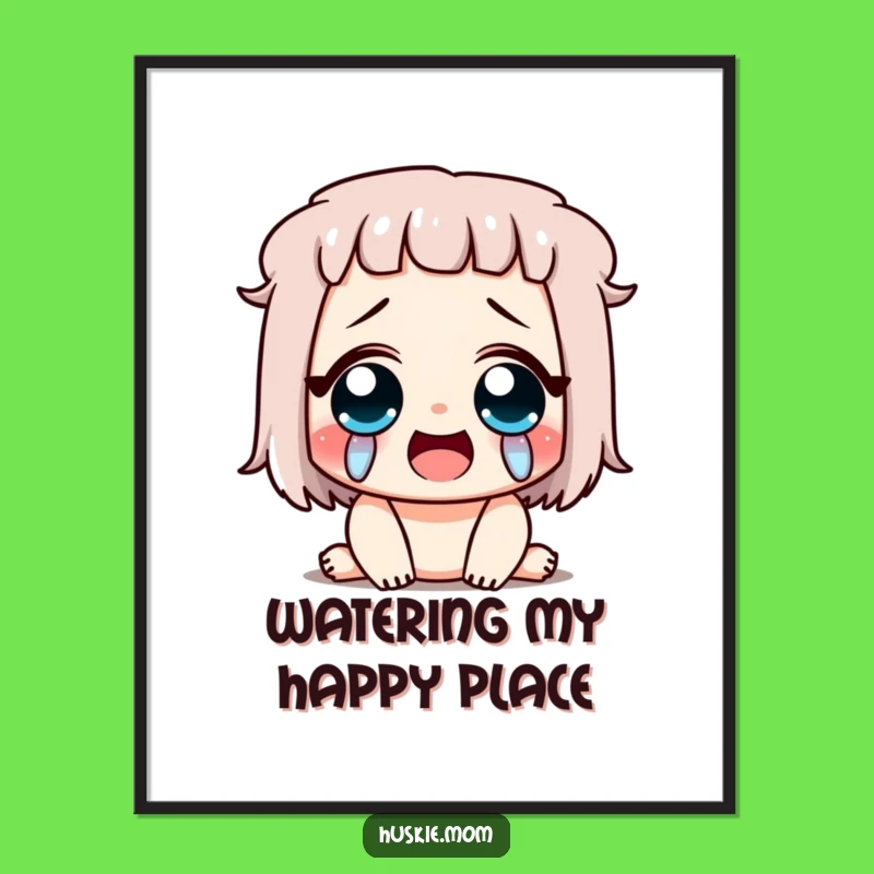 Free Printable Wall Art: Happy Tears Character Funny Downloadable Art Gift