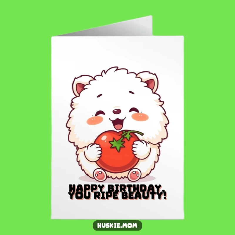 Free Printable Birthday Card Fluffy Animal Tomato Funny Downloadable Gift