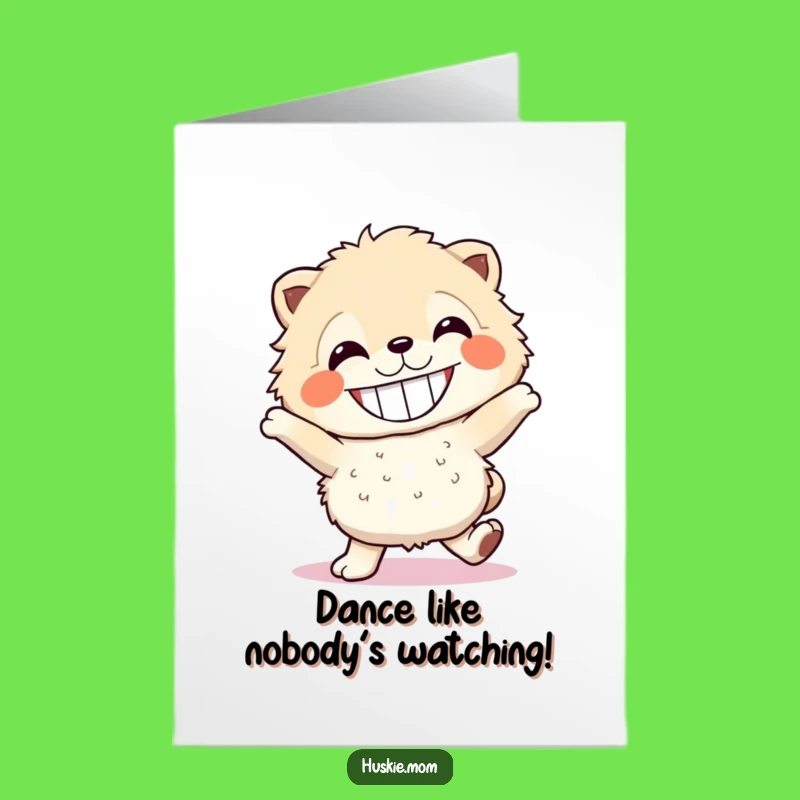Free Printable Birthday Card: Funny Dancing Animal, Joyful Grin, Instant Download