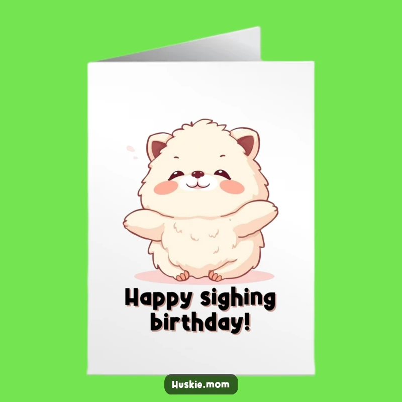 Free Printable Birthday Card: Funny Fluffy Animal Bliss Downloadable Gift