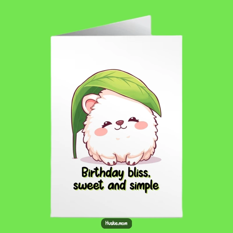 Free Printable Birthday Card: Peaceful Fluffy Animal Peek - Funny Downloadable Gift