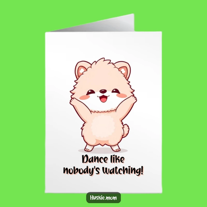 Funny Free Printable Birthday Card: Dancing Animal Grin Downloadable Gift