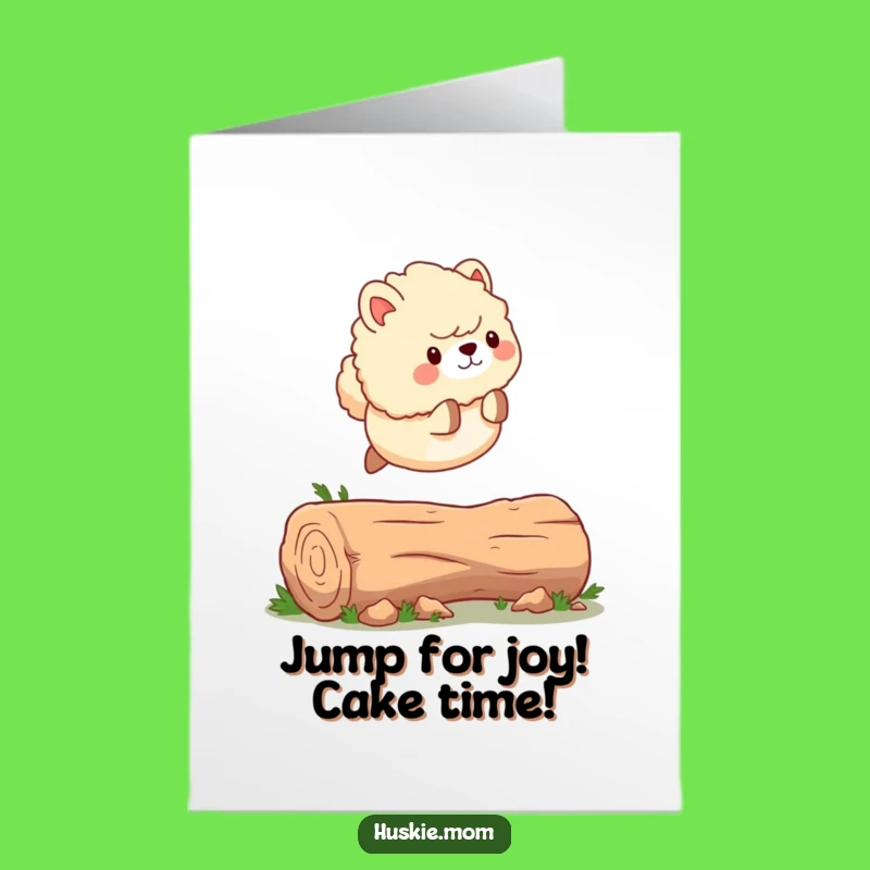 Funny Free Printable Birthday Card: Energetic Animal Leap Downloadable Gift
