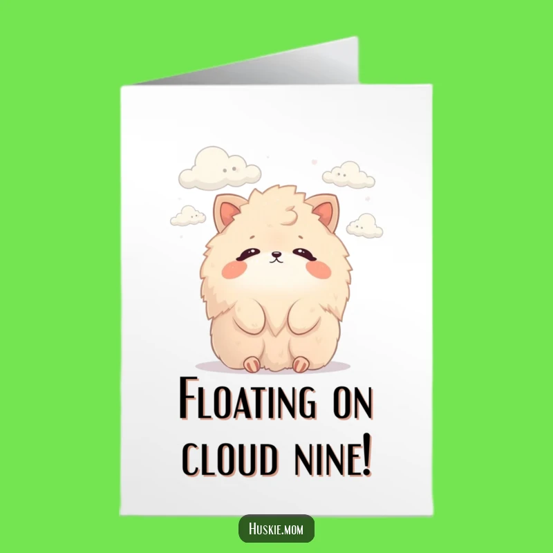 Free Printable Congratulations Card: Fluffy Animal Cloud Watching Success Downloadable Gift