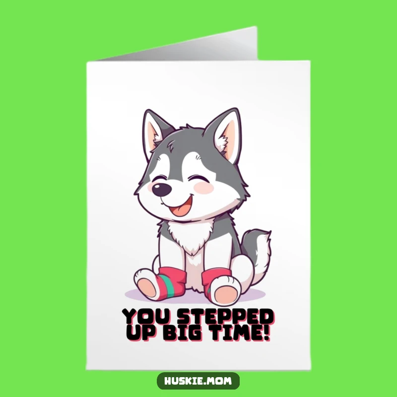 Free Printable Congrats Card: Husky Lady Sock Fun Downloadable Gift