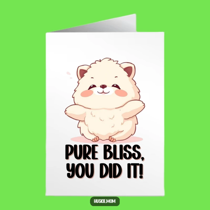 Free Printable Congrats Card: Funny Fluffy Animal Calm Downloadable Gift