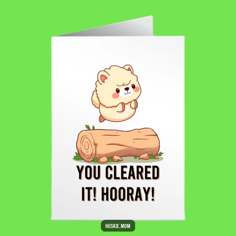 Free Printable Congrats Card: Energetic Animal Leap Downloadable