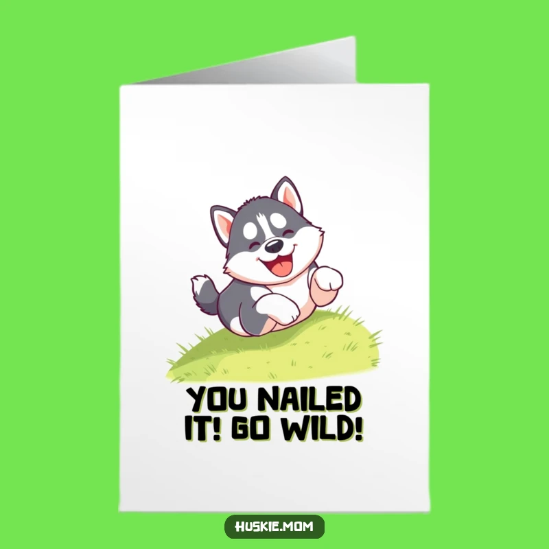 Free Printable Congrats Card: Puppy Tumbler Celebrating Success Funny Downloadable Gift
