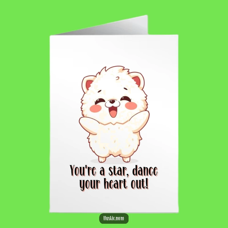 Free Printable Congrats Card: Dancing Fluffy Animal! Funny Downloadable for Achievements, Great DIY Gift