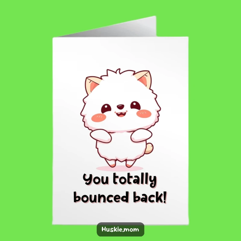 Free Printable Congrats Card: Bouncing Fluffy Animal, Enthusiastic Downloadable Gift