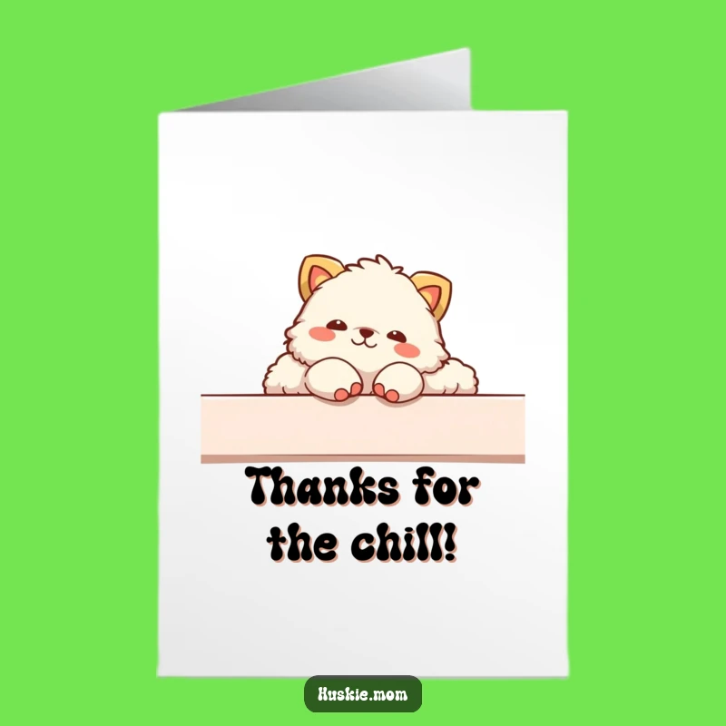Thank You Fluffy Animal Lounging Card - Free Printable Relaxed Thanks