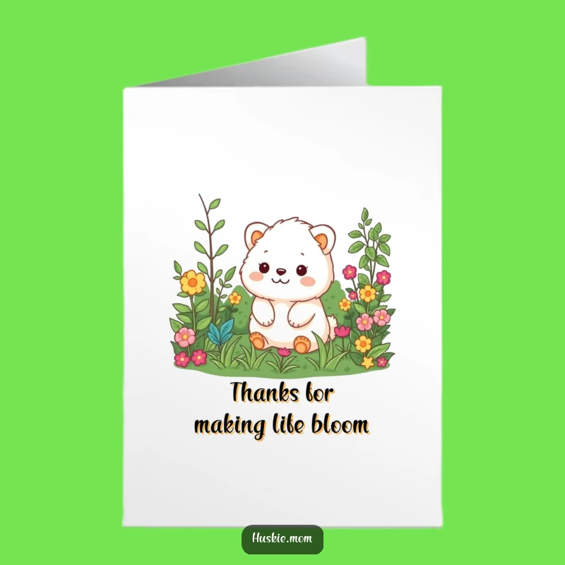Free Printable Thank You Card: Fluffy Garden Animal - Grateful Downloadable Gift!