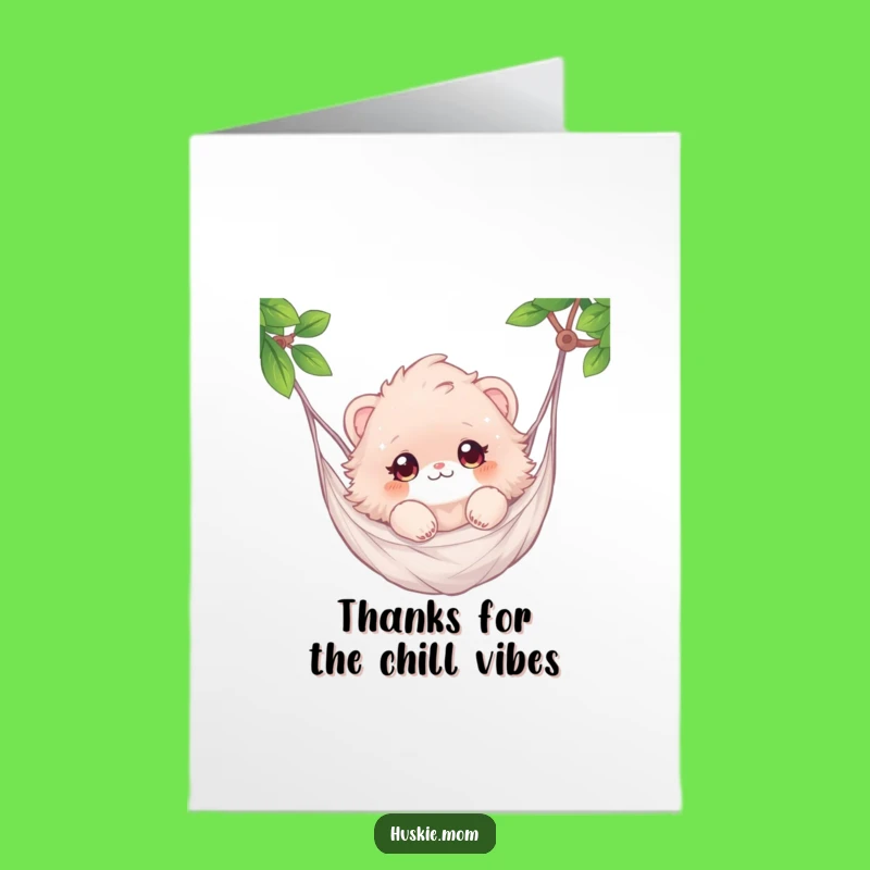 Free Printable Thank You Card: Hammock Animal - Chill Downloadable Gift!