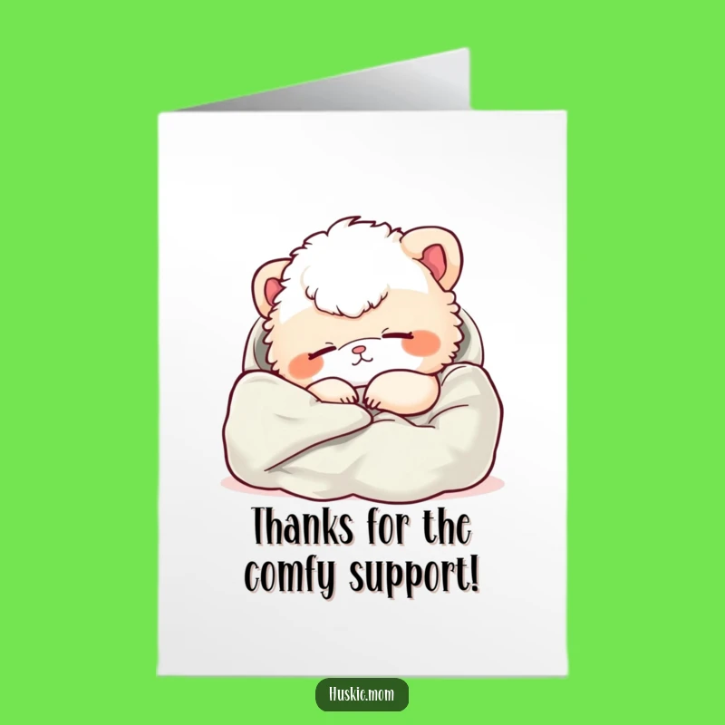 Free Printable Thank You Card Fluffy Animal Nap Funny Downloadable Gift