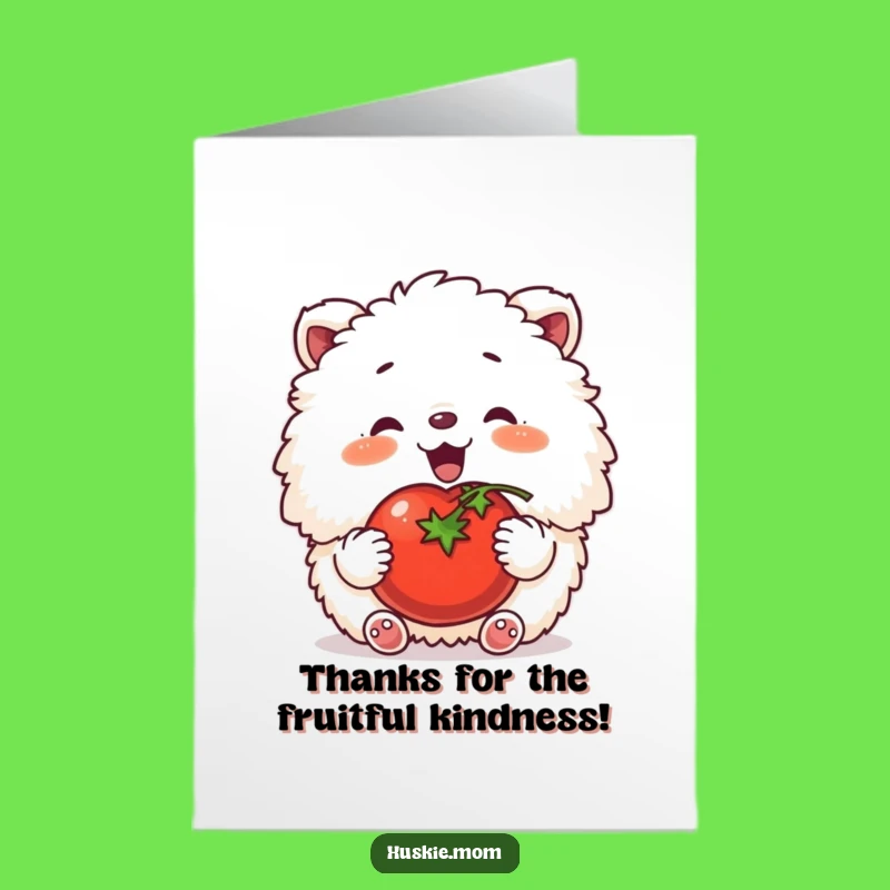 Free Printable Thank You Card Fluffy Animal Tomato Funny Downloadable Gift