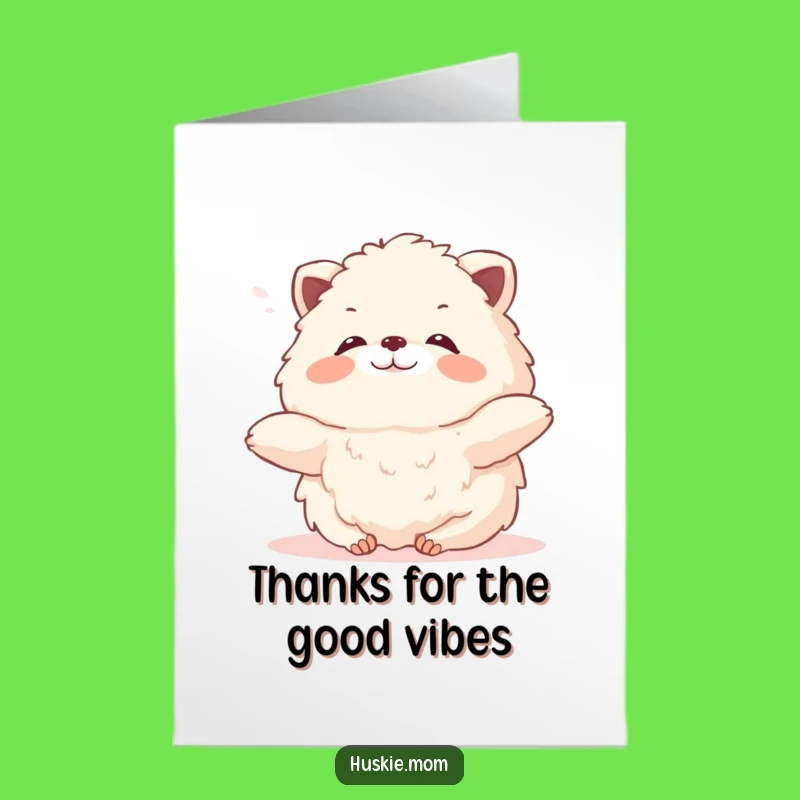 Free Printable Thank You Card: Funny Fluffy Animal Gratitude Downloadable Gift