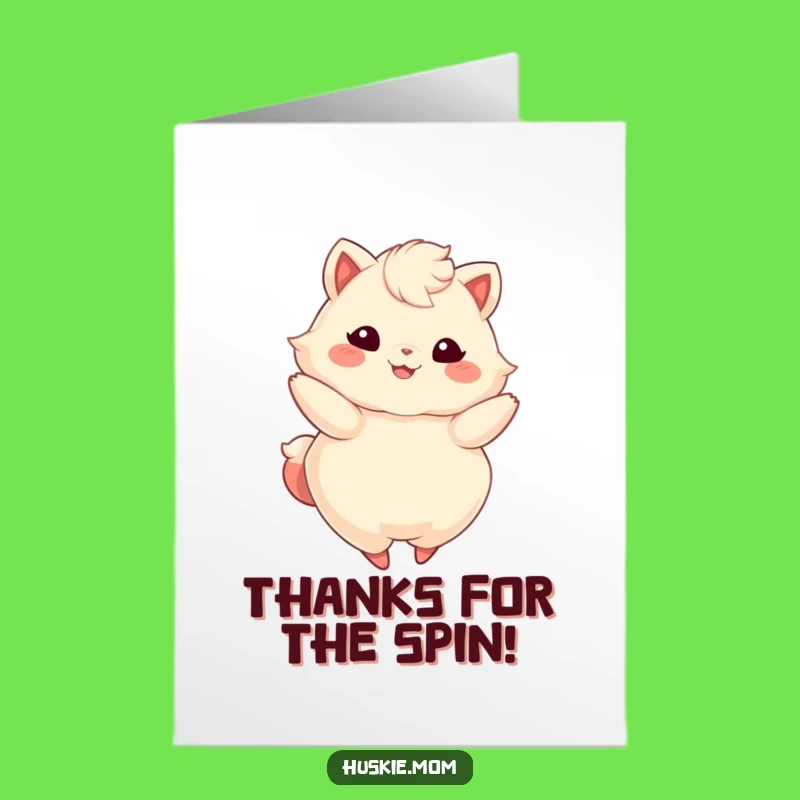 Thank You Fluffy Animal Twirling Card - Free Printable Graceful Art