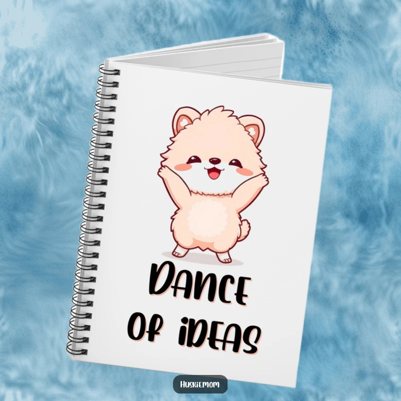 Funny Notebook: A fluffy animal with a wide grin, dancing joyfully, perfect for jotting down creative ideas.