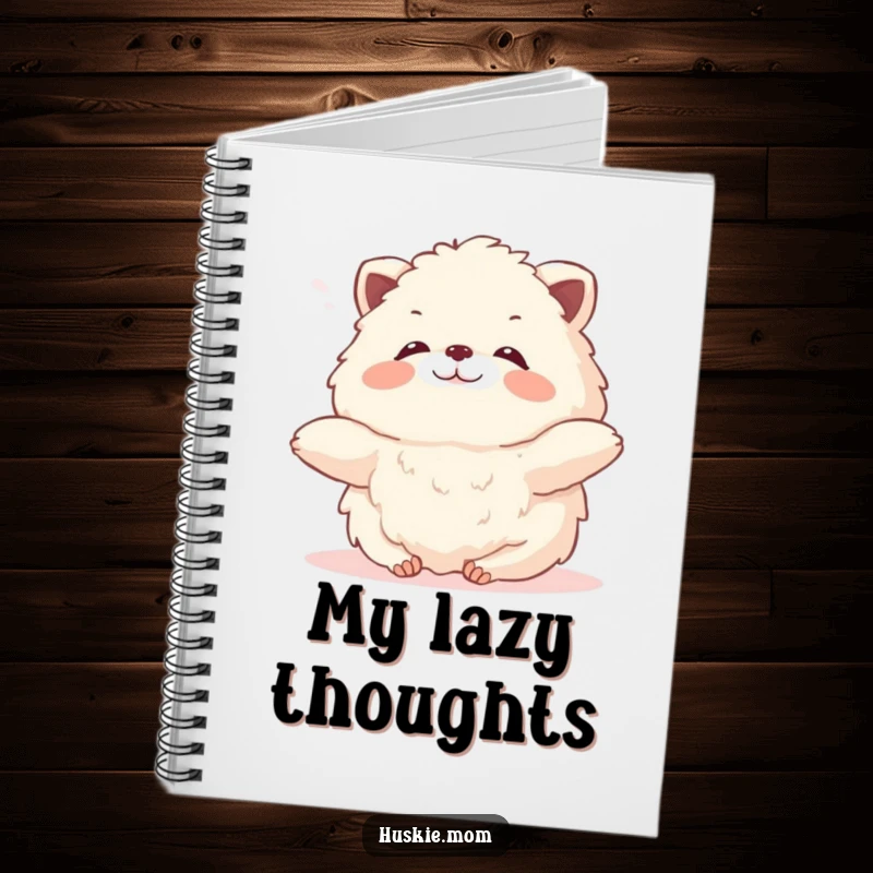 Funny Fluffy Animal Notebook: A fluffy creature stretching contentedly, perfect for jotting down relaxing thoughts and peaceful ideas.
