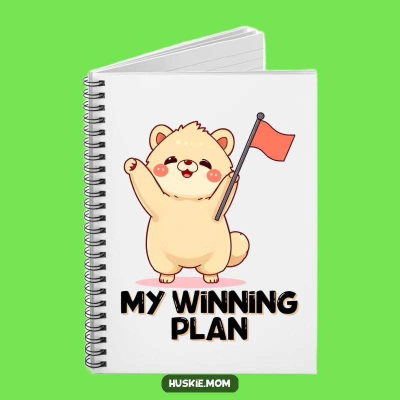 Funny Fluffy Animal Spirit Journal - Enthusiastic Flag Waving Notes