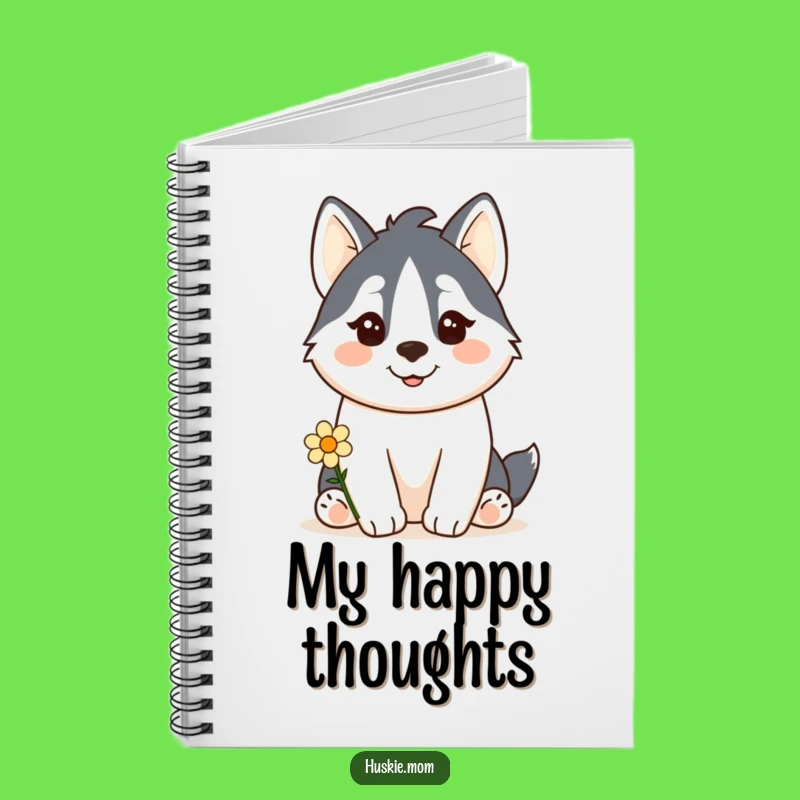 Funny Kawaii Husky Notebook: Flower Offering Journal Gift!