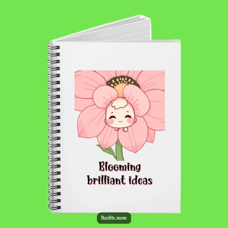 Funny Shy Grin Flower Peek Notebook: Journal Your Thoughts, Perfect Funny Gift