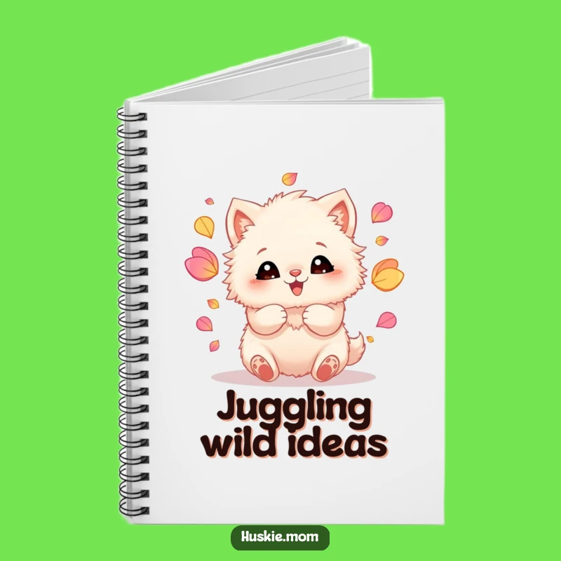 Funny Fluffy Animal Juggling Petals Notebook: Write Your Joyful Thoughts