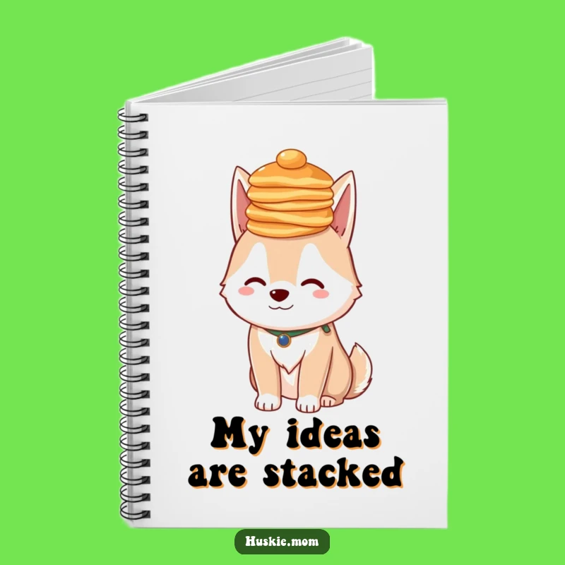 Funny Husky Pancakes Notebook - Whimsical Lady Journal Gift