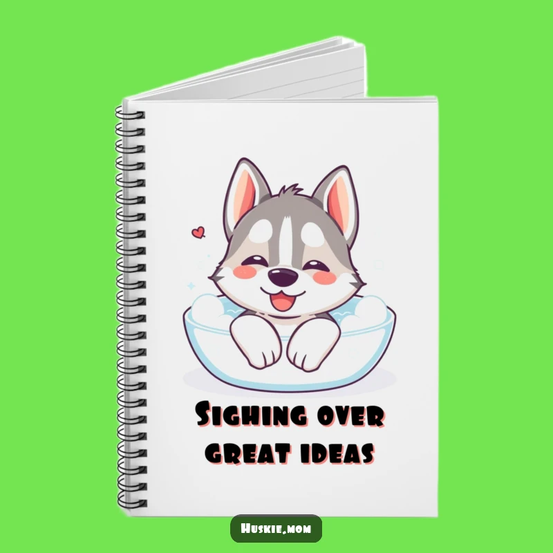 Funny Kawaii Husky Bath Notebook: Write Relaxed Notes Gift