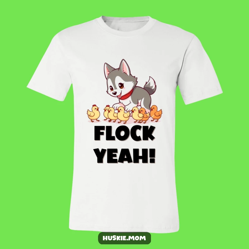 Funny Husky Lady Chicken Herding T-Shirt: Cute Chaos, Farm Fun Tee