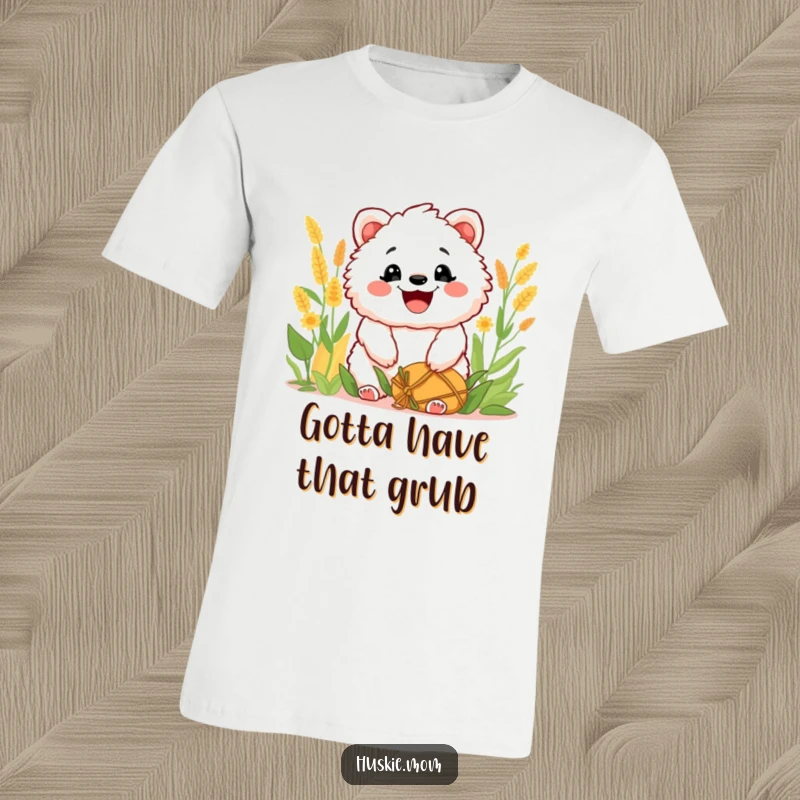 Funny T-Shirt: Soft tee with a fluffy animal grinning widely, celebrating a successful harvest, symbolizing abundance and joy.