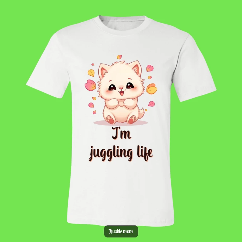 Funny Fluffy Animal Juggling Petals T-Shirt: Adorable & Hilarious Gift Idea