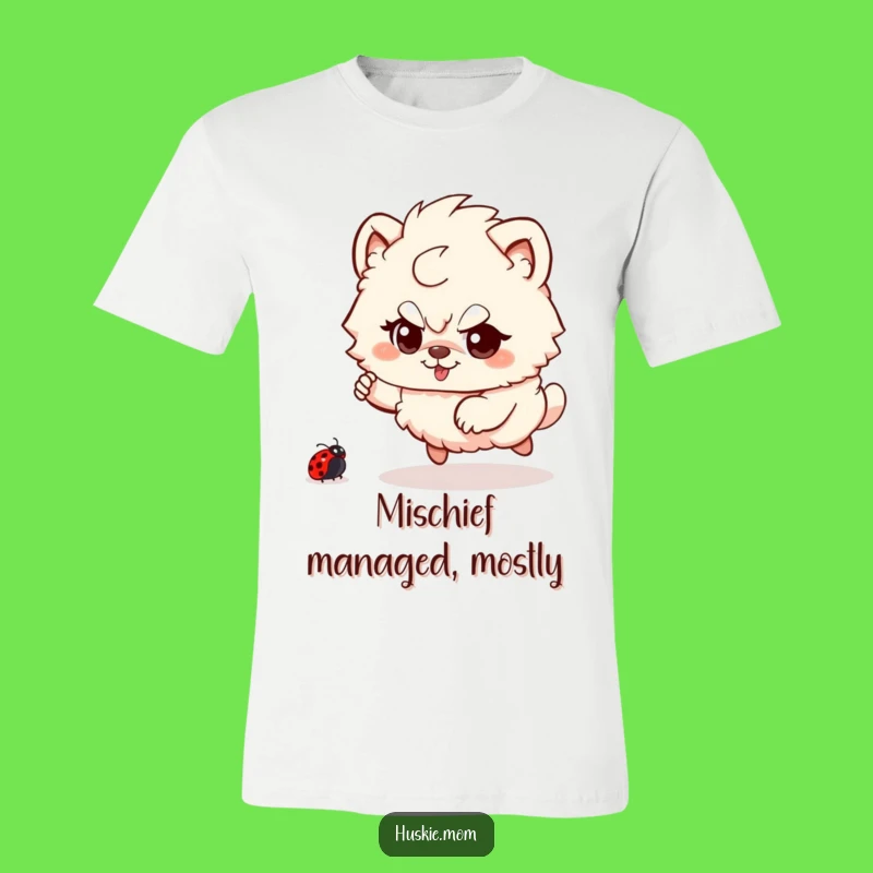 Funny Fluffy Animal Ladybug Chase Tee - Playful Pet T-Shirt