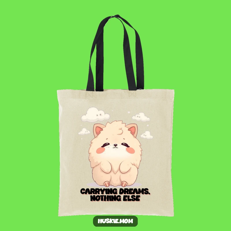 Funny Fluffy Cloud Watcher Tote Bag: Durable Canvas Bag, Cute Animal Art, Handy Funny Gift